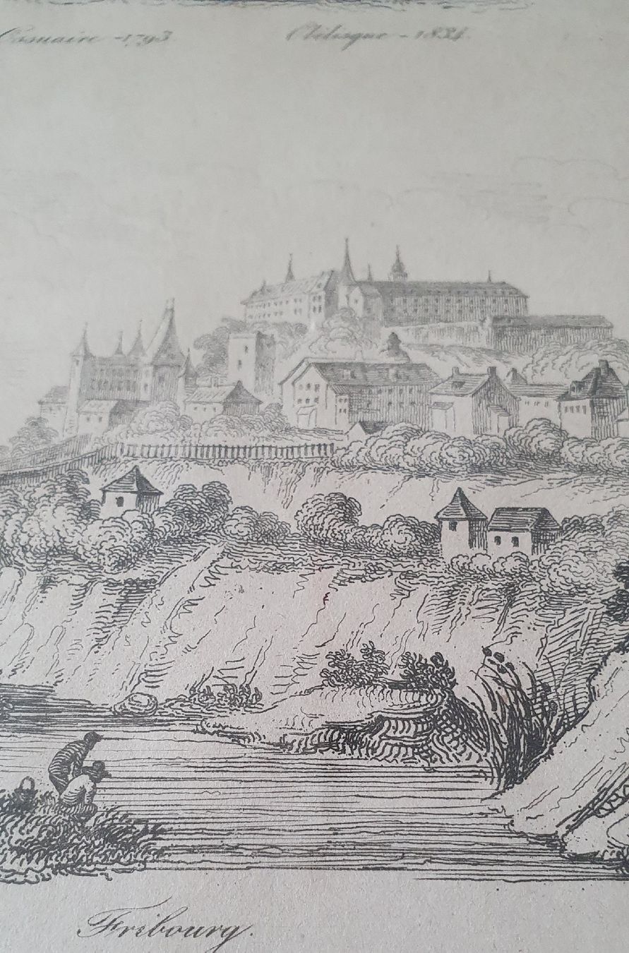 Incisioni: Bild - Fribourg 1834, Kupferstich – Usato da Kreuzlingen venduto da Rschweiz1 4