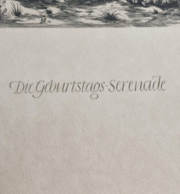 Grafica & Litografie: Die Geburtstags Serenade von Peter Streich Radierung – Usato da Flums venduto da Flumsantik 2