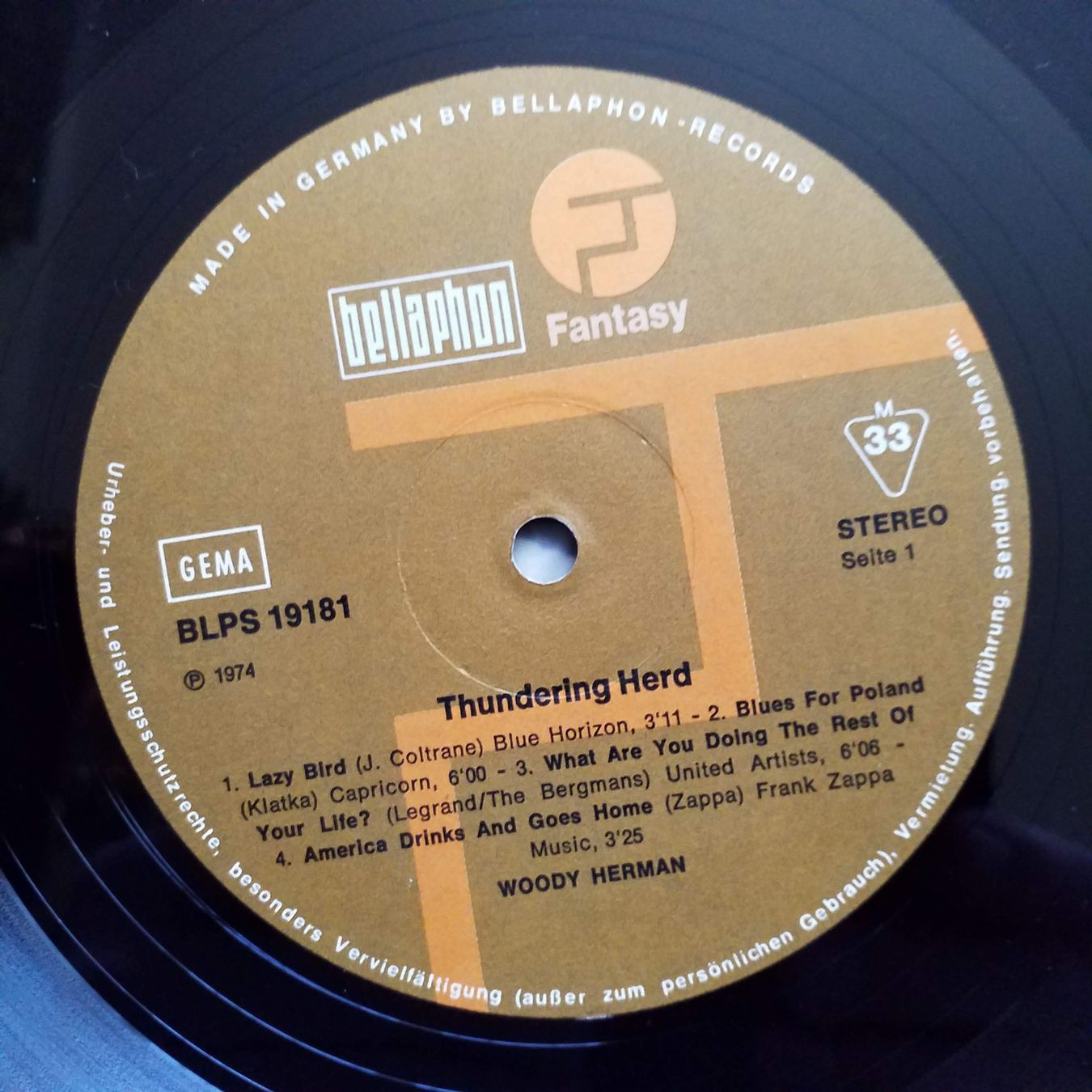 Dischi in vinile: WOODY HERMAN,  thundering herd - 1st 1974  +++++ – Usato da Yverdon-les-Bains venduto da Jacotreut 2