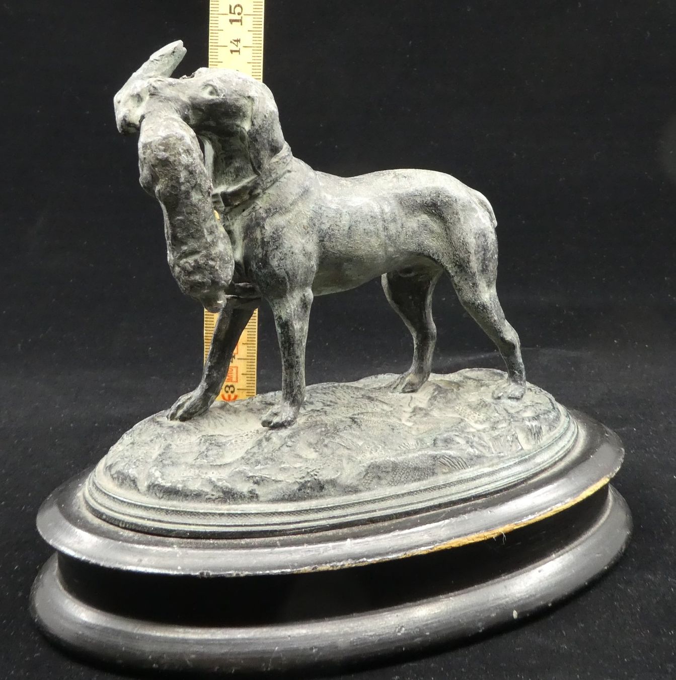 Sculture & Statue: JAGDHUND MIT HASE BRONZE / GUSS CA. 1890 - 1920 – Usato da Bözberg venduto da BetandWin 4