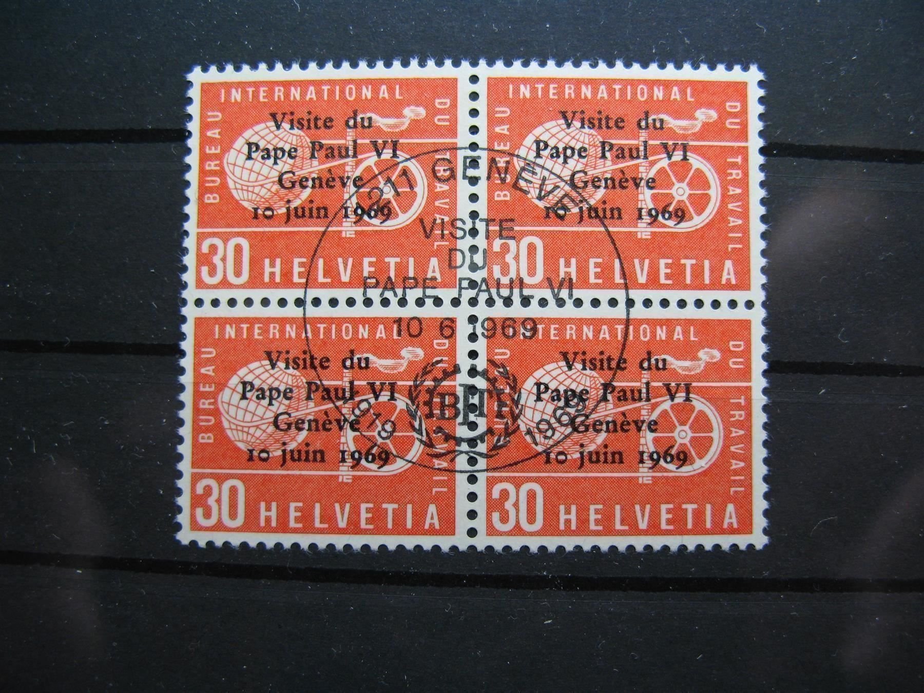 Tous les timbres: 1956  BIT Papstbesuch 4er Block ET – D'occasion à Wil SG par fva01