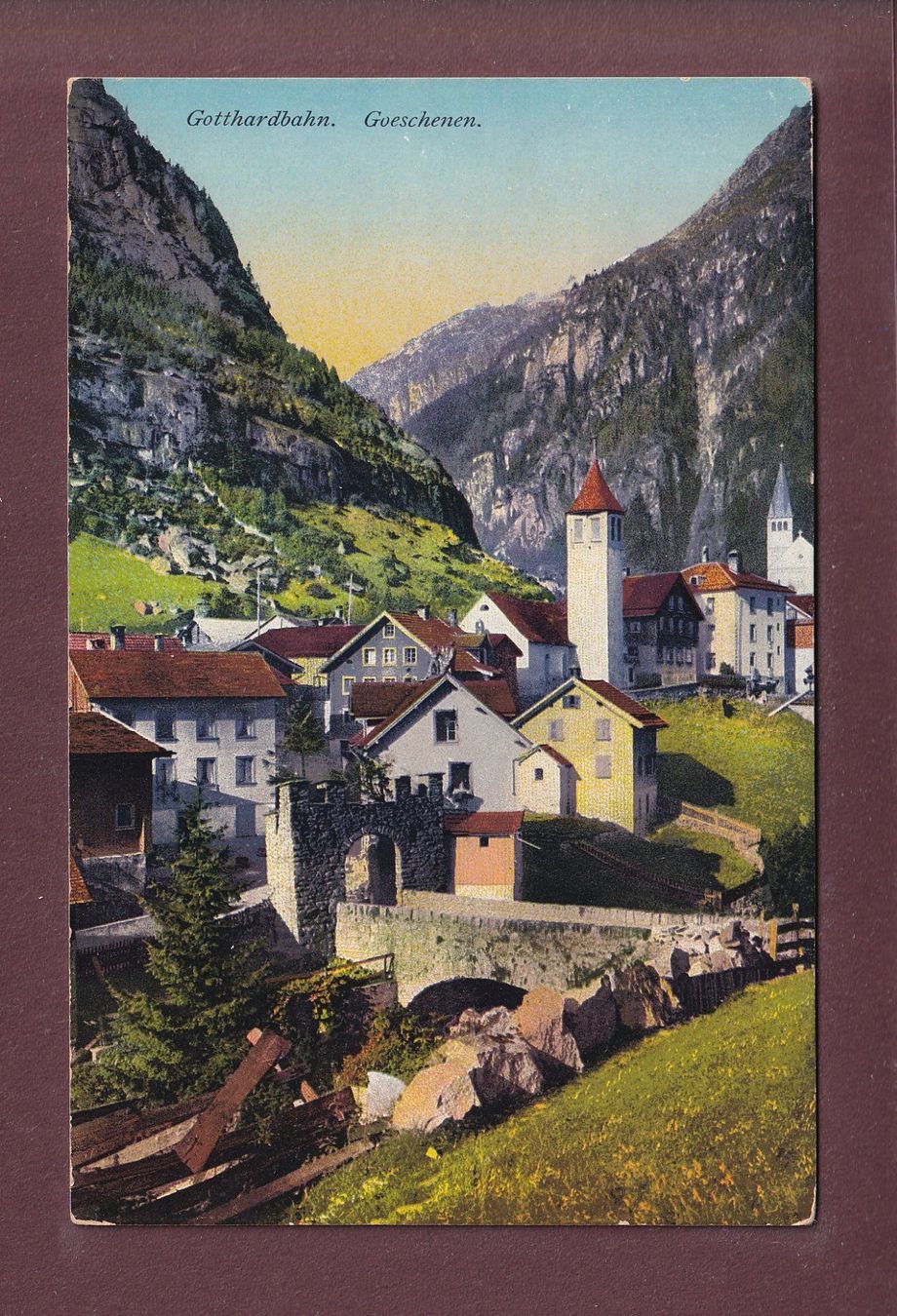 Cartoline postali: Gotthardbahn - GOESCHENEN – Usato da Pully venduto da nicecards