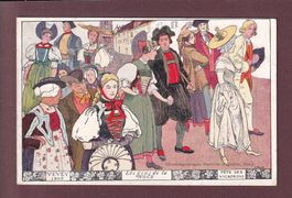 VEVEY - Fête des vignerons - Gens de la noce - 1905 // pli d