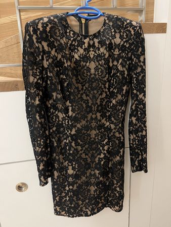 Robe dentelle noire Balmain Paris Gr. 34/XS