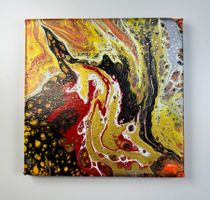 Acryl-Flüssigmalerei, quadratisch