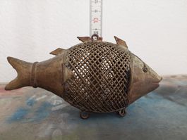 Antike Dhokra-Fischfigur, aus Messing/Bronze