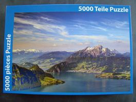 Puzzle 5000 Teile Pilatus mit Hergiswil neuwertig