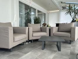 Viplounge Garten-Lounge Sessel und Tisch anthrazit