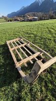 Gut erhaltener Antiker Pferde-Holzschlitten für Deko