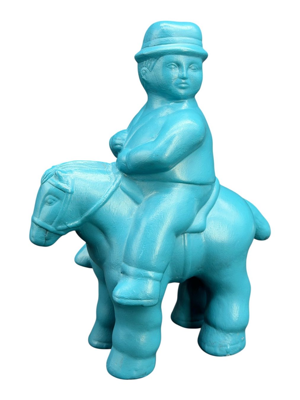 Sculture & Statue: Sculpture de chevalier en grès noir émaillé turquoise – Usato da Morges venduto da objetsdepoque 9