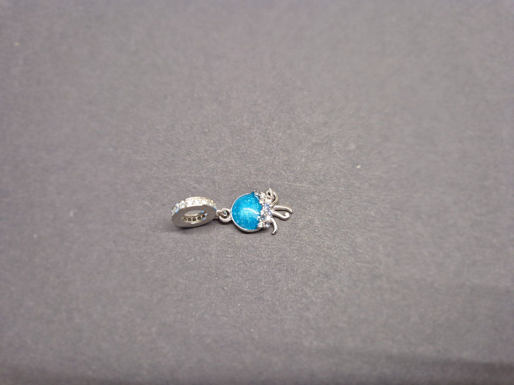 Anhänger: Silber Charm Qualle blau +Garantie – Neu (gemäss Beschreibung) aus Rotkreuz von Carbone_Bijou-Shop 2