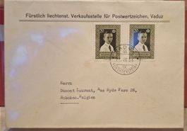 1956 Liechtenstein FDC Gedenkmarke