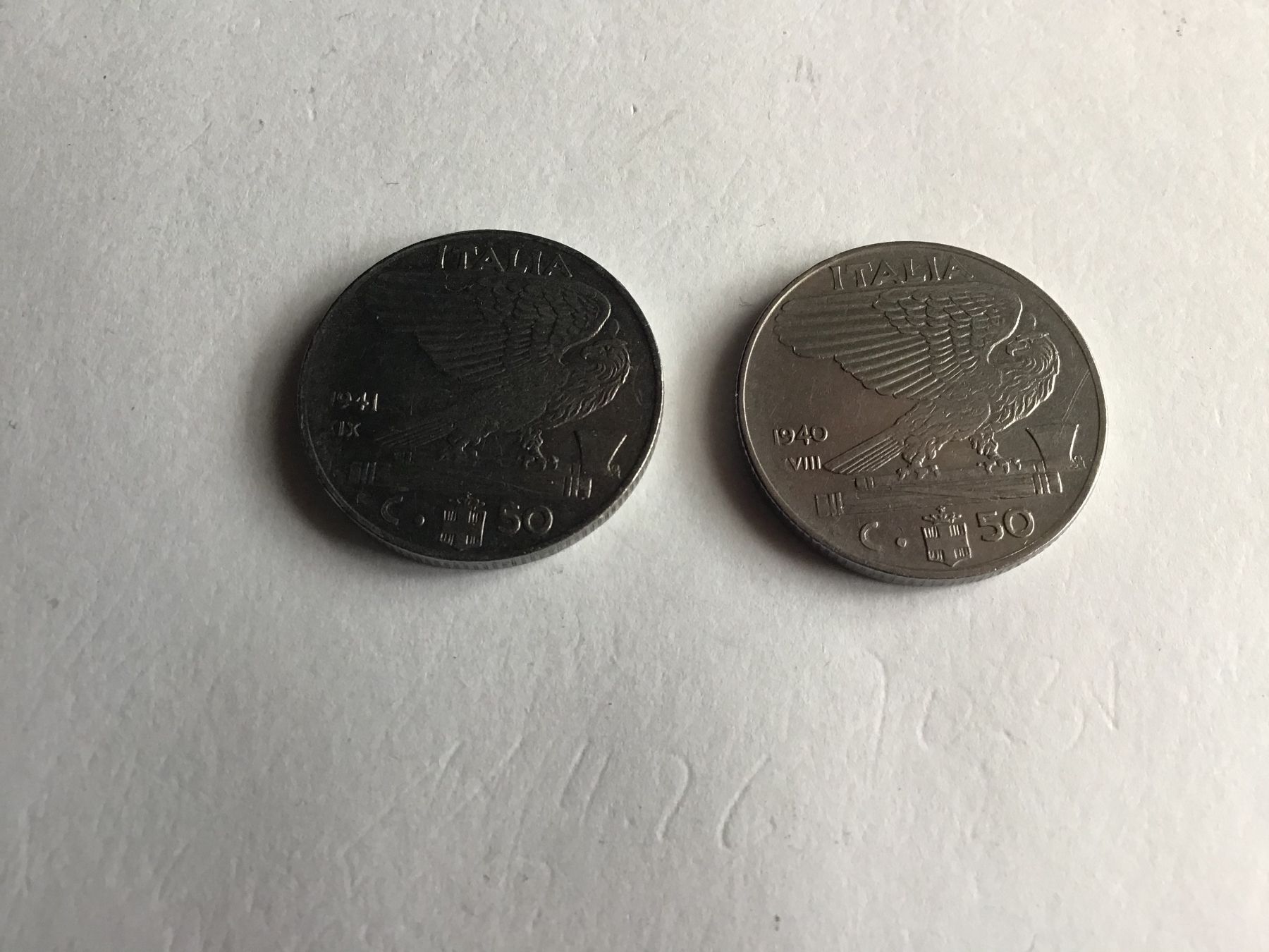 Tutti le monete: 2x50 Ct Münzen Italien – Usato da Rüti ZH venduto da Phaeton10 1