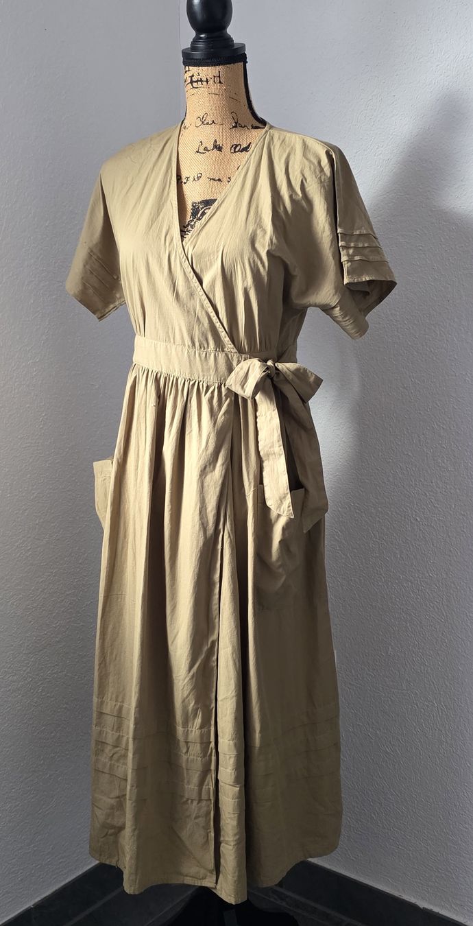 Vestiti: Baumwoll Kleid, Gr. 34/8, beige, Neu – Nuovo (secondo la descrizione) da Rheinsulz venduto da Gilea