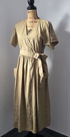 Baumwoll Kleid, Gr. 34/8, beige, Neu