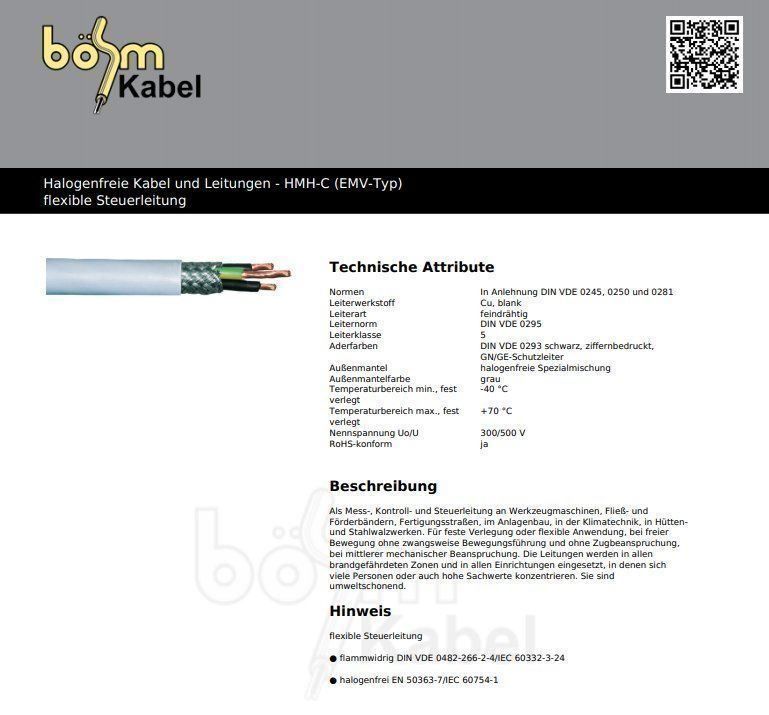 Cavi: Steuerleitung halogenfrei flex. 2x0.75 – Nuovo e nell'imballaggio originale da Zwingen venduto da boehm-kabel 1
