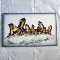 Unikat: Rauchquarz-Stufe, original Oelgemälde