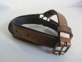 Leder Gürtel bronzé-braun - 90