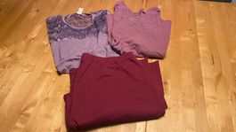Damen Kleider Paket, 2 T-Shirt 1 Hose Grösse 52
