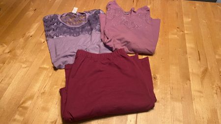 Damen Kleider Paket, 2 T-Shirt 1 Hose Grösse 52