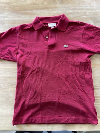 Lacoste Polo Shirt Classic Fit Size S Red Cotton