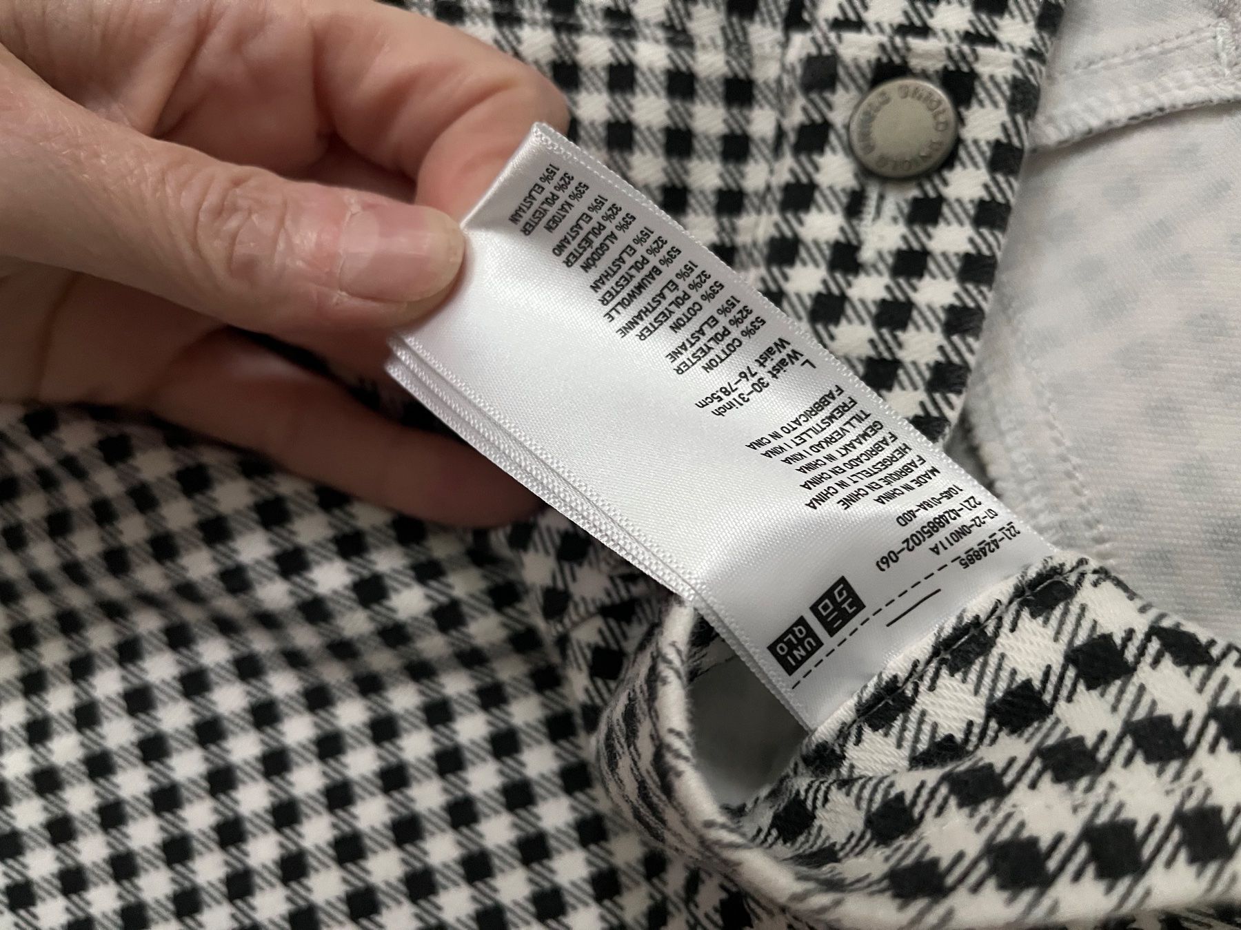 Uniqlo Pantaloni: Schicke Karomuster Hose mit Stretch, Grösse 38 – Usato da Baar venduto da DealDiHei 3