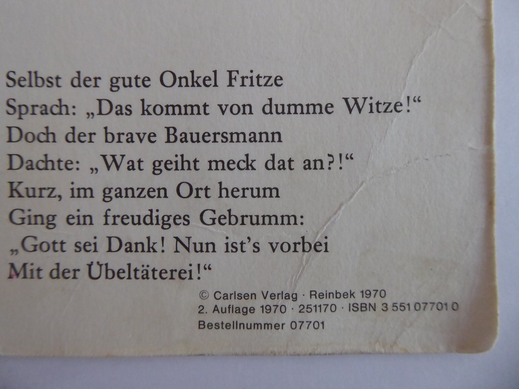 Bücher: Heft Max & Moritz von Wilhelm Buch, 1970 – Gebraucht aus Turbenthal von Panau 3