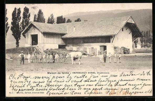 Cartoline postali: Dombresson, Maison de ferme, Orphelinat  – Usato da Berlin venduto da bartko-reher