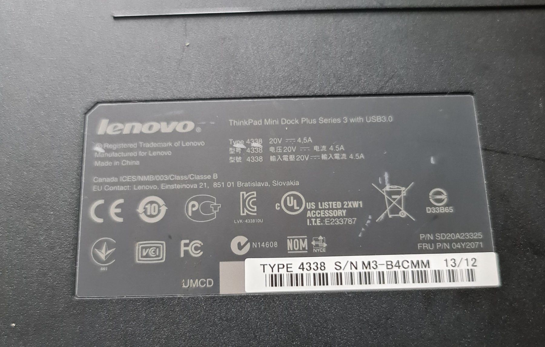 Lenovo Docking station: Lenovo Thinkpad Mini Dock Plus Series 3 with USB3.0 – Usato da zürich venduto da R-N-J 4