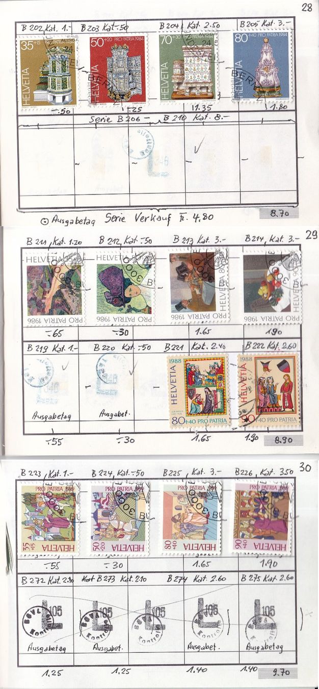 Alle Briefmarken: CH Briefmarken-Auswahlheft "Pro Patria" – Gebraucht aus Münchwilen AG von Nesar 8