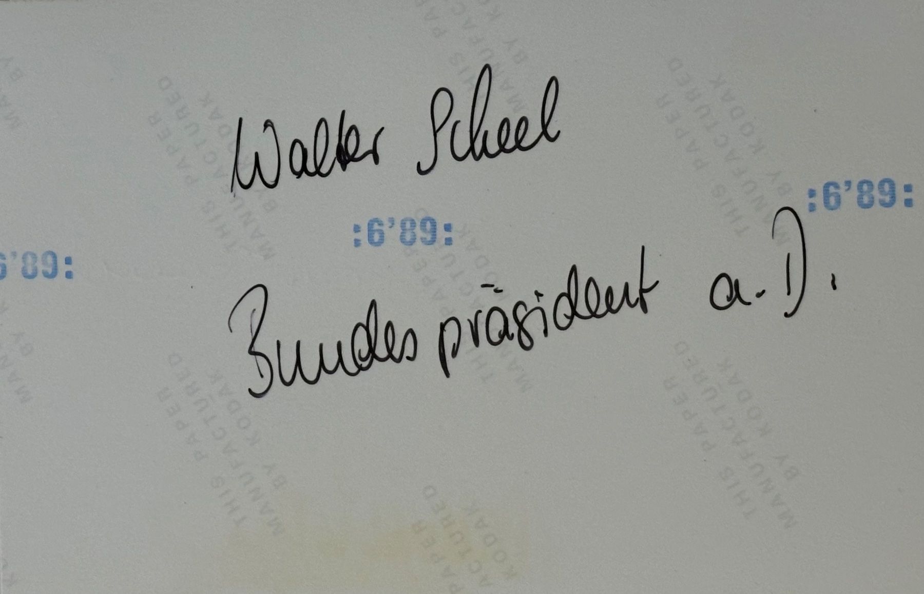 Autografi: Autogramm, Politik, Walter Scheel, Deutscher Bundespräsident – Usato da Frauenfeld venduto da Merk52 1