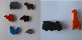 Kleine, farbige Wildtiere, Holztiere von Lorenz Spielwelt