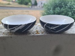 2 Vintage Schalen Biomorphe kleine Teller, Hedebo Dänemark