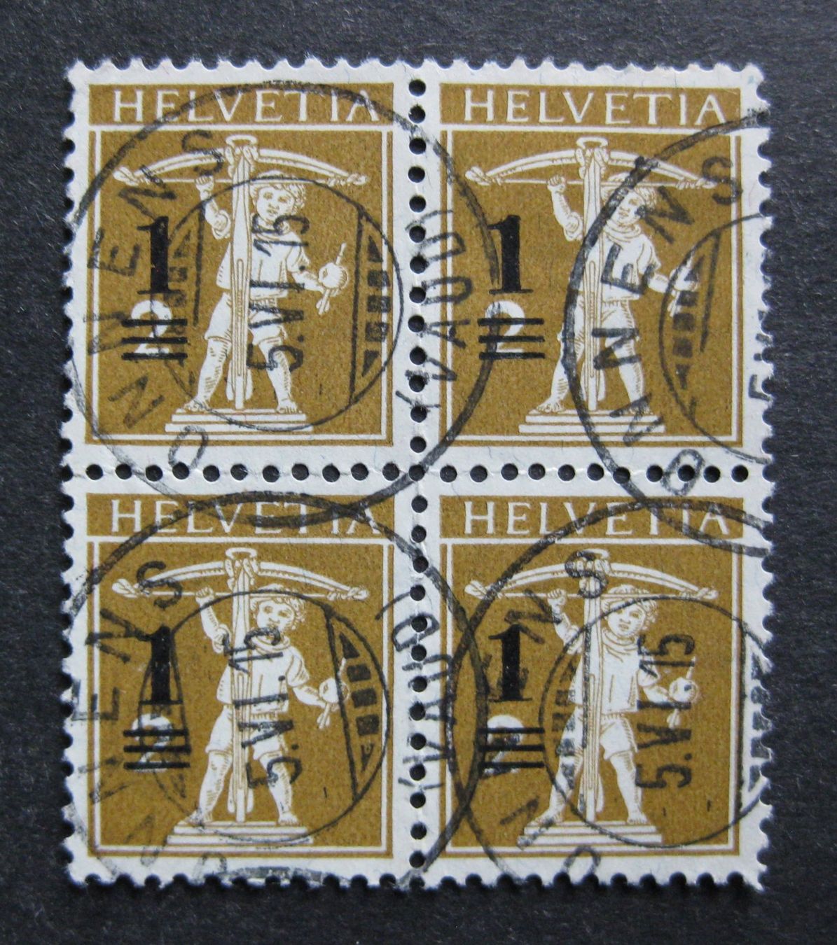 Alle Briefmarken: Aufbrauchsausgabe 132 Viererblock gestempelt – Gebraucht aus Frauenfeld von Interessent1