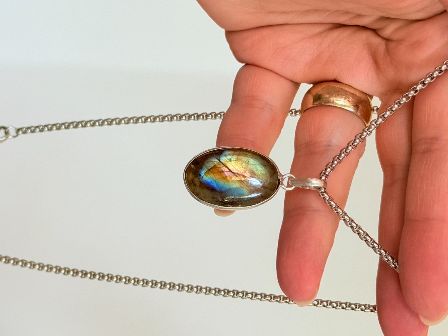 Catenine: Collier avec Labradorite – Nuovo e nell'imballaggio originale da Genève venduto da AWWA 2