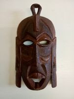 Afrikanische Holzmaske, Vintage, Deko Handarbeit, Top!