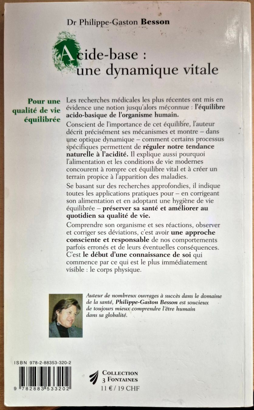 Bücher: Livre Acide-base : une dynamique vitale - Dr P.-G. Besson – Gebraucht aus Petit-Lancy von millo5928 1