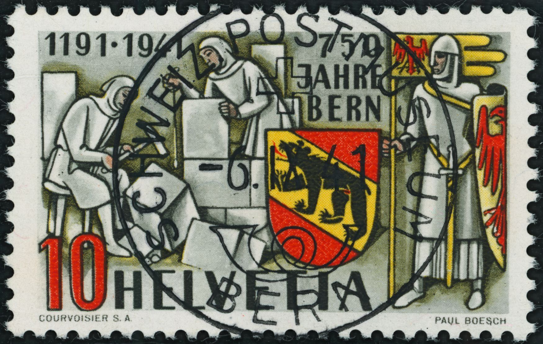 Tutti i francobolli: 1941 - 750 Jahre Bern - ET Voll – Usato da Schindellegi venduto da leecollect