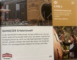 2 für 1 RAMSEIER Erlebniswelt - Coupon bis 30.11.23