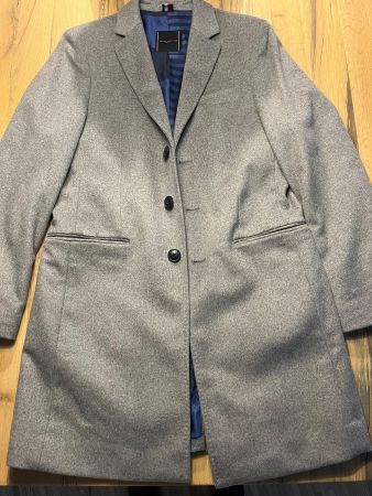 Original Tommy Hilfiger Tailored Herren-Wollmantel grau