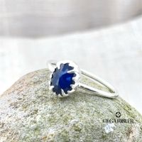 Silberring mit Saphir Grösse 55