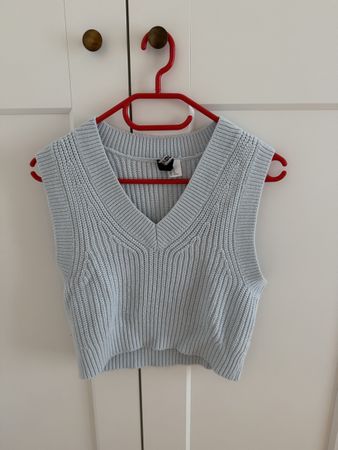 Ärmelloses Cardigan Hellblau