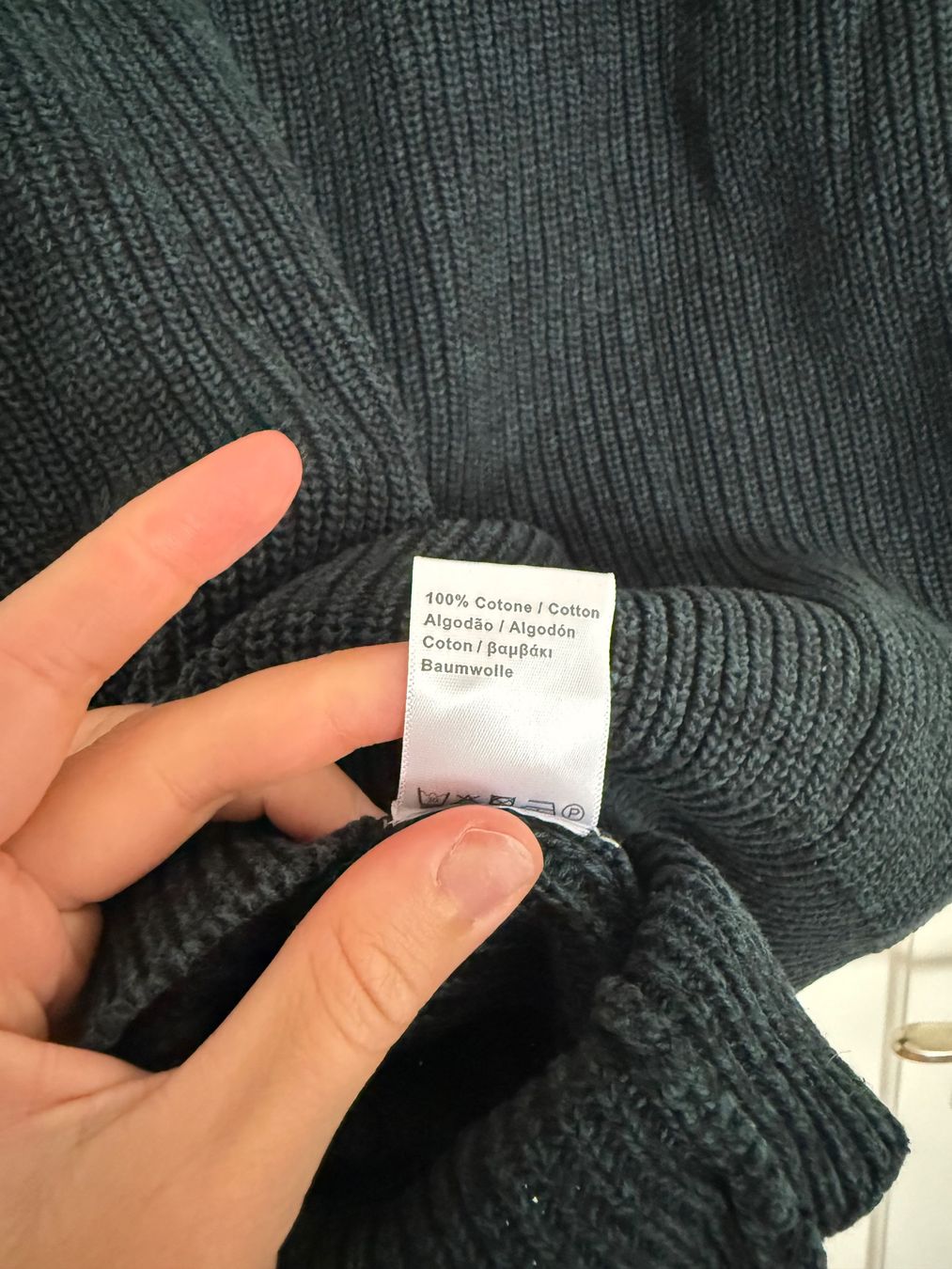 Maglioni & Felpe: Pullover gestrickte Baumwolle, Gr. S, dunkelgrün – Usato da Zürich venduto da Lenath22 4