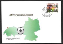 Sonderbrief Fussball EM 2004 Vorbereitungsspiel in Basel