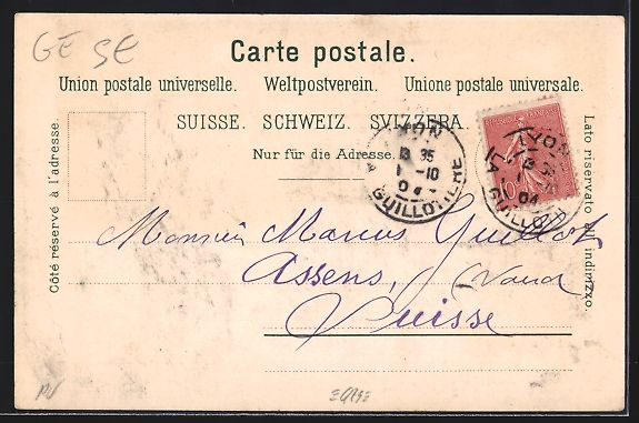 Cartoline postali: Litho Genève, Dampfer und Segelboote au – Usato da Berlin venduto da bartko-reher 1