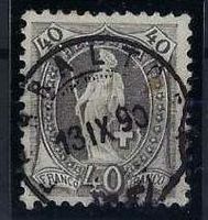 Stehende Helvetia 69A mit top Vollstempel