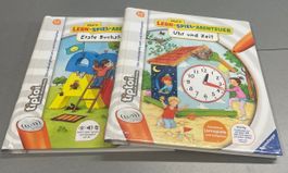 2 TipToi Abenteuer Bücher;  Uhr und Zeit + Erste Buchstaben