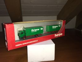 Mercedes-Benz Anhängerzug EUROPCAR 1:87 H0 Herpa