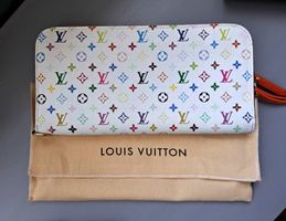 Louis Vuitton Monogram Multicolore Geldbörse Weiss Murakami