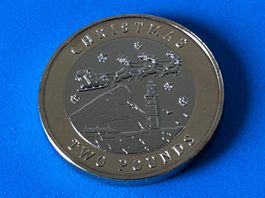 Gibraltar - 2 Pounds - Christmas 2024 UNC